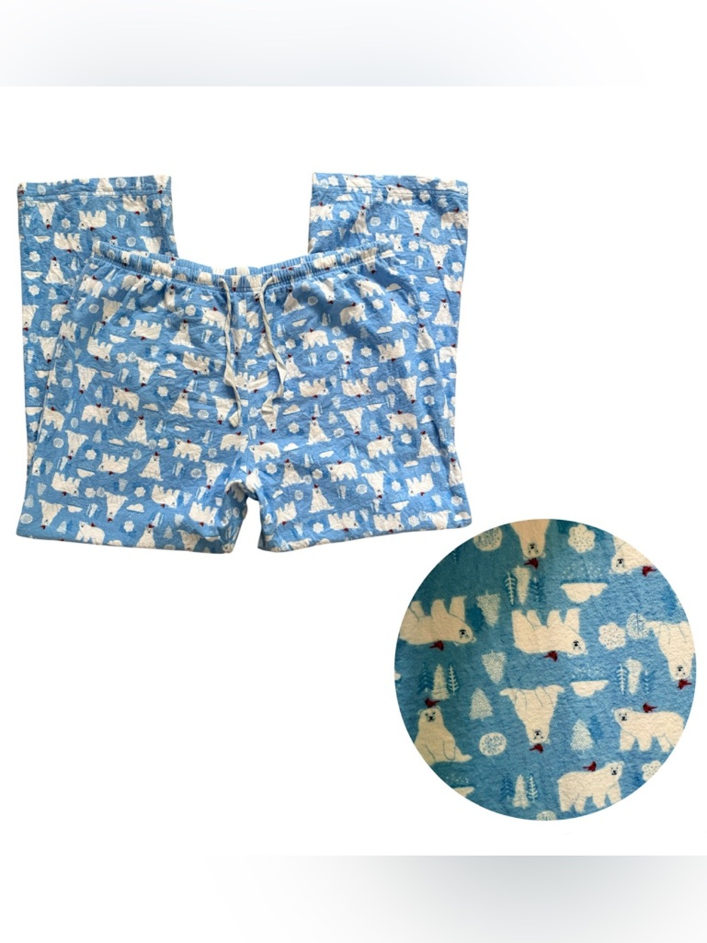 Polar Bear Flannel Lounge Pyjama Cotton PJs Pants